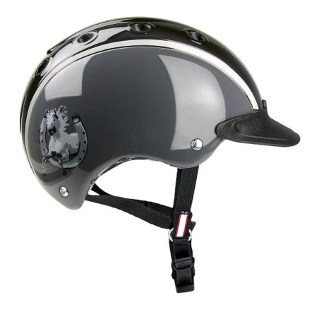 Cască de echitație CASCO Nori potcoavă gri Shiny