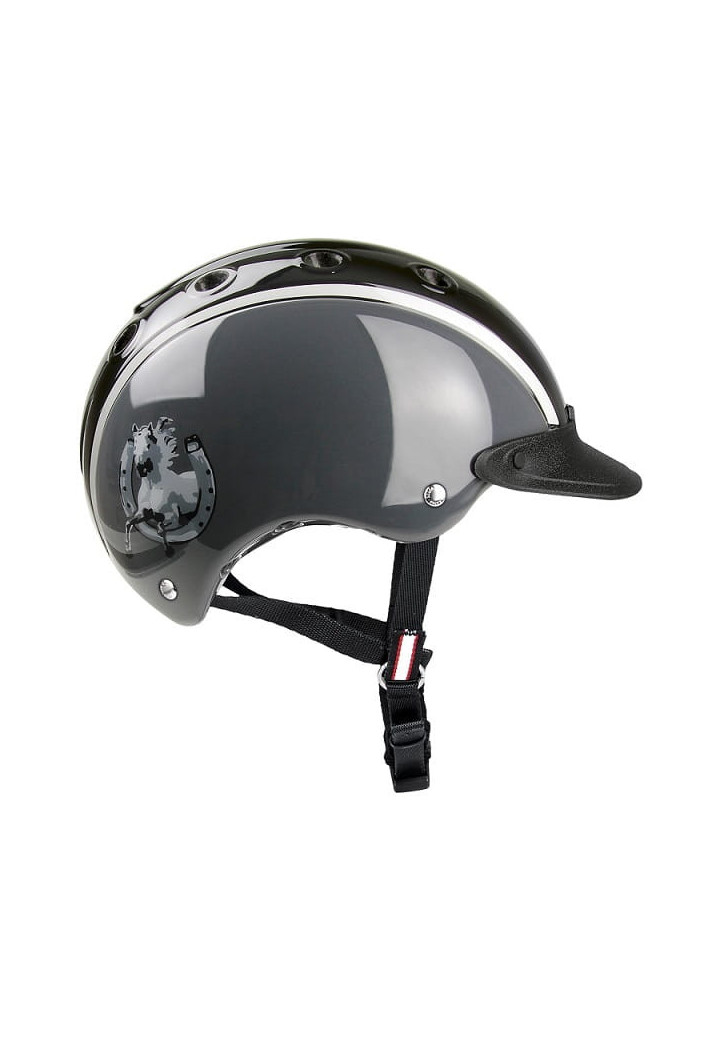 Cască de echitație CASCO Nori potcoavă gri Shiny