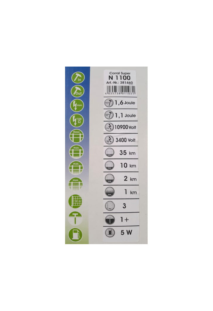 Elettrificatore per recinti CORRAL N1100 381460