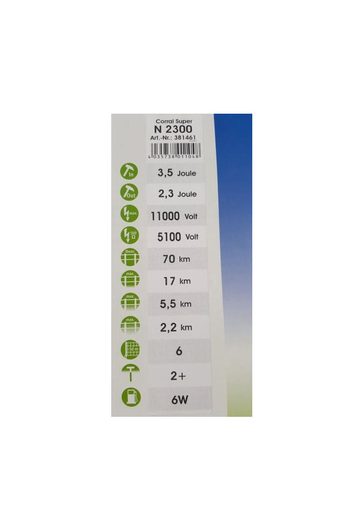 Electric fence energiser CORRAL N2300 381461