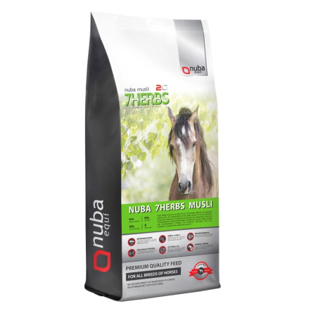 Alimentazione NUBA EQUI 7 Herbs 2 G senza avena musli 20kg