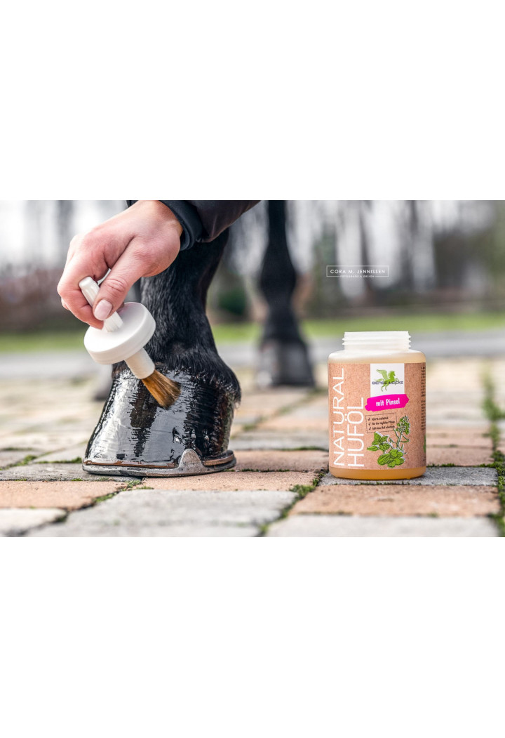 Ulei pentru copite B&E NaturalHufol cu perie 450ml