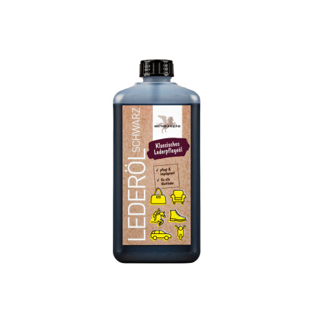 Olio per cuoio B&E LederolSchwarz nero 500ml