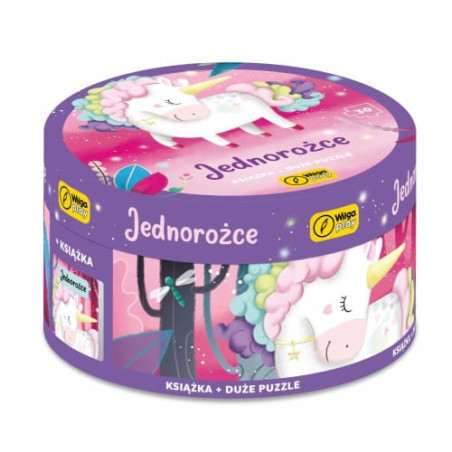 Puzzle WILGA Einhörner + Buchbox 30el.