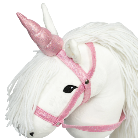 Căpăstru cu colț Unicorn ASTRUP HobbyHorse roz