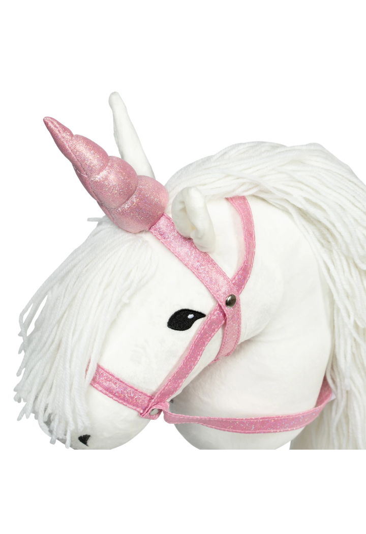 Căpăstru cu colț Unicorn ASTRUP HobbyHorse roz