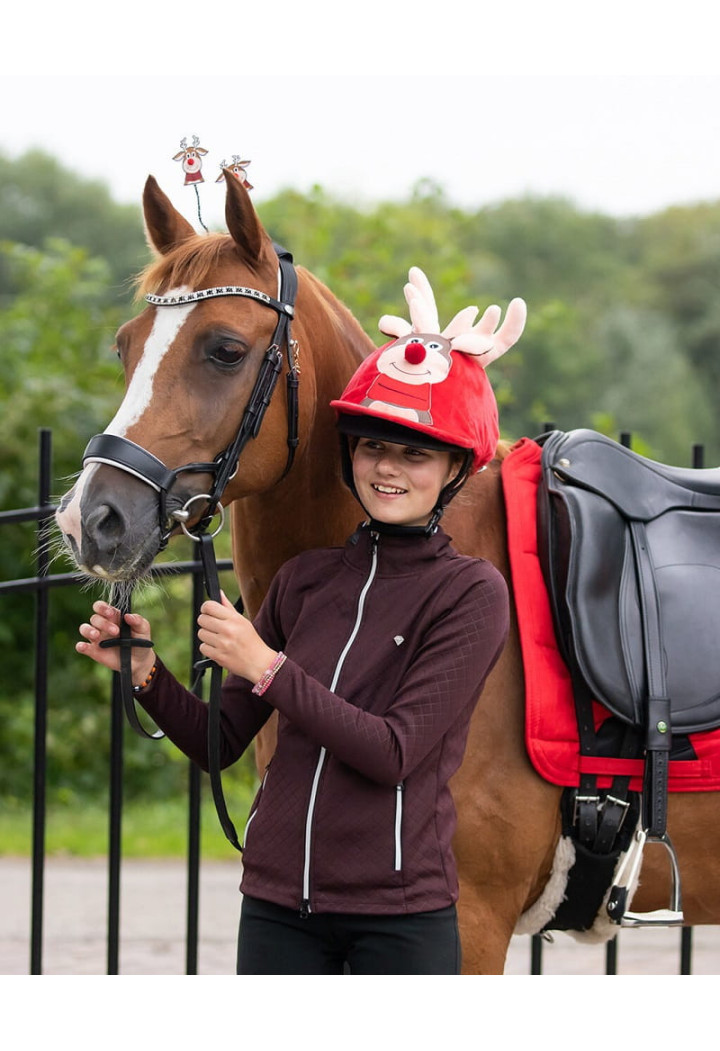 Cap on riding helmet QHP Christmas