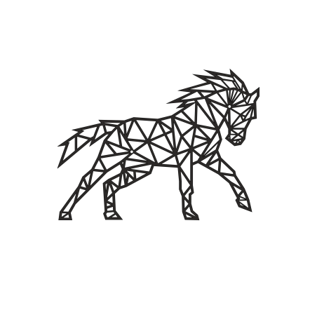 DECORMETAL Geometric horse 30cm Wanddekoration
