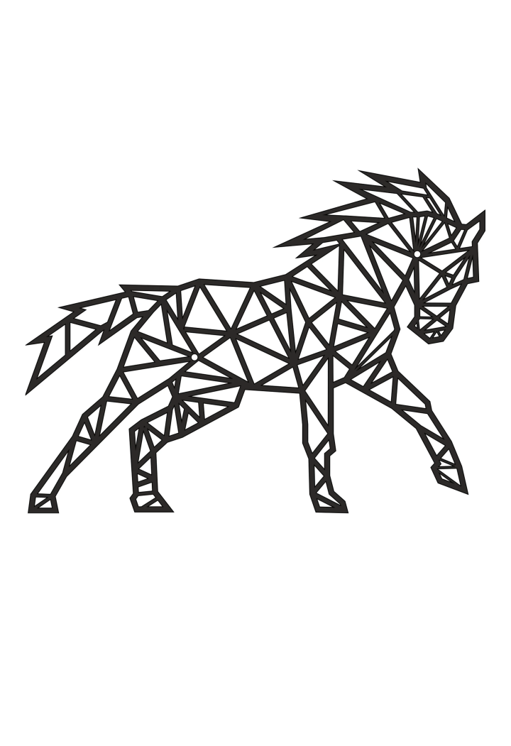 DECORMETAL Geometric horse 30cm Nástěnná dekorace
