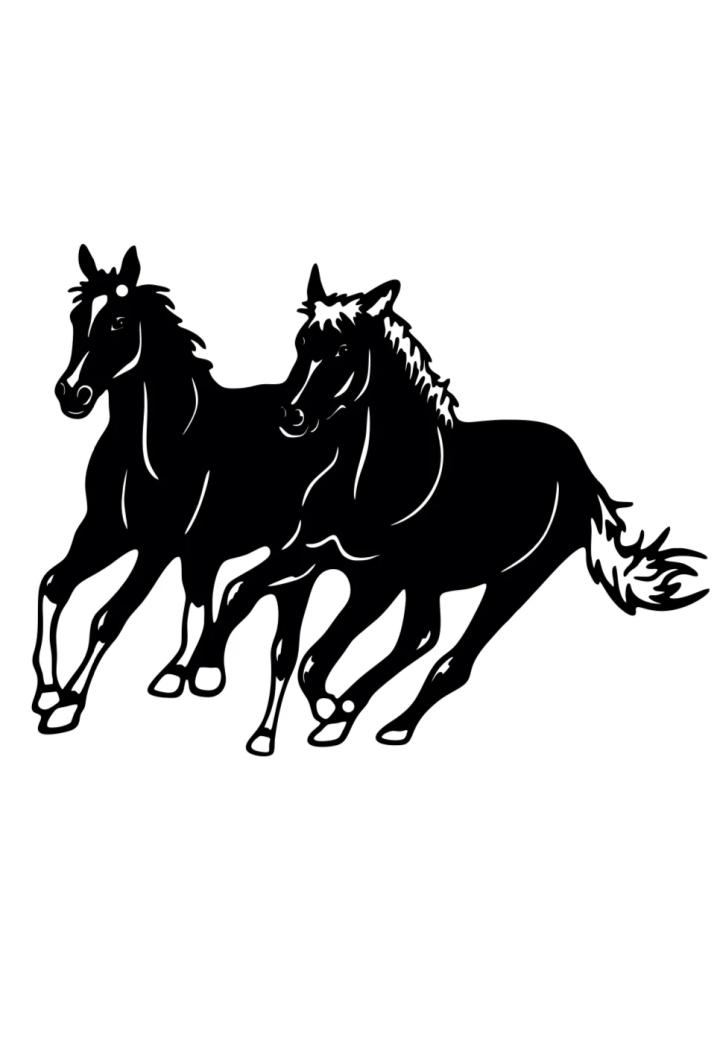 DECORMETAL Running Horses 30cm Decorare perete