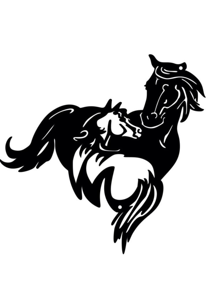 DECORMETAL Horse ornamento da parete con bambino 30cm