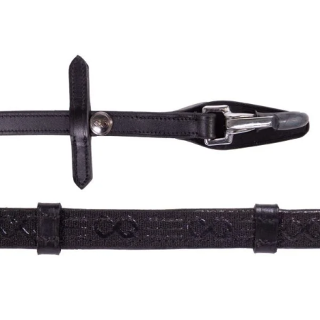 Wodze skórzane PresTEQ z karabińczykami i stoperami 12.5cm