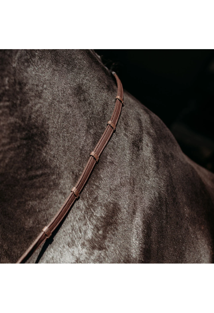 Reins leather PresTEQ with stops 8cm