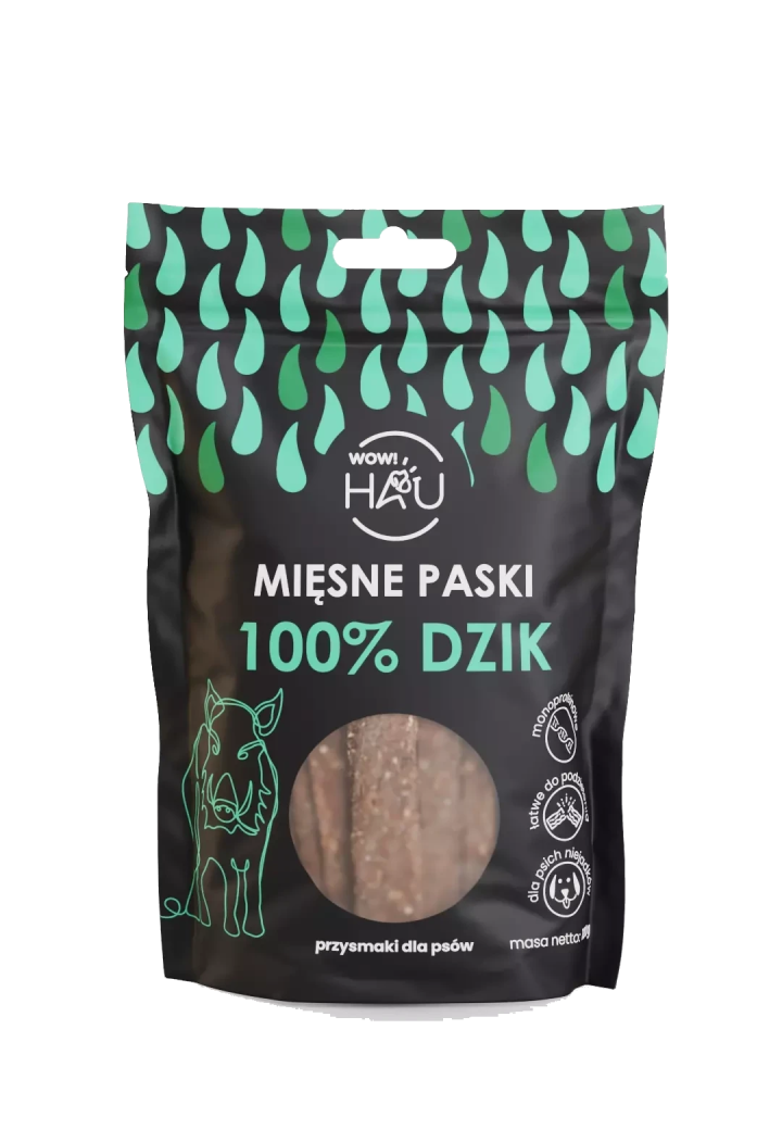 Dog treats WOW!PETS Wild boar strips 120g