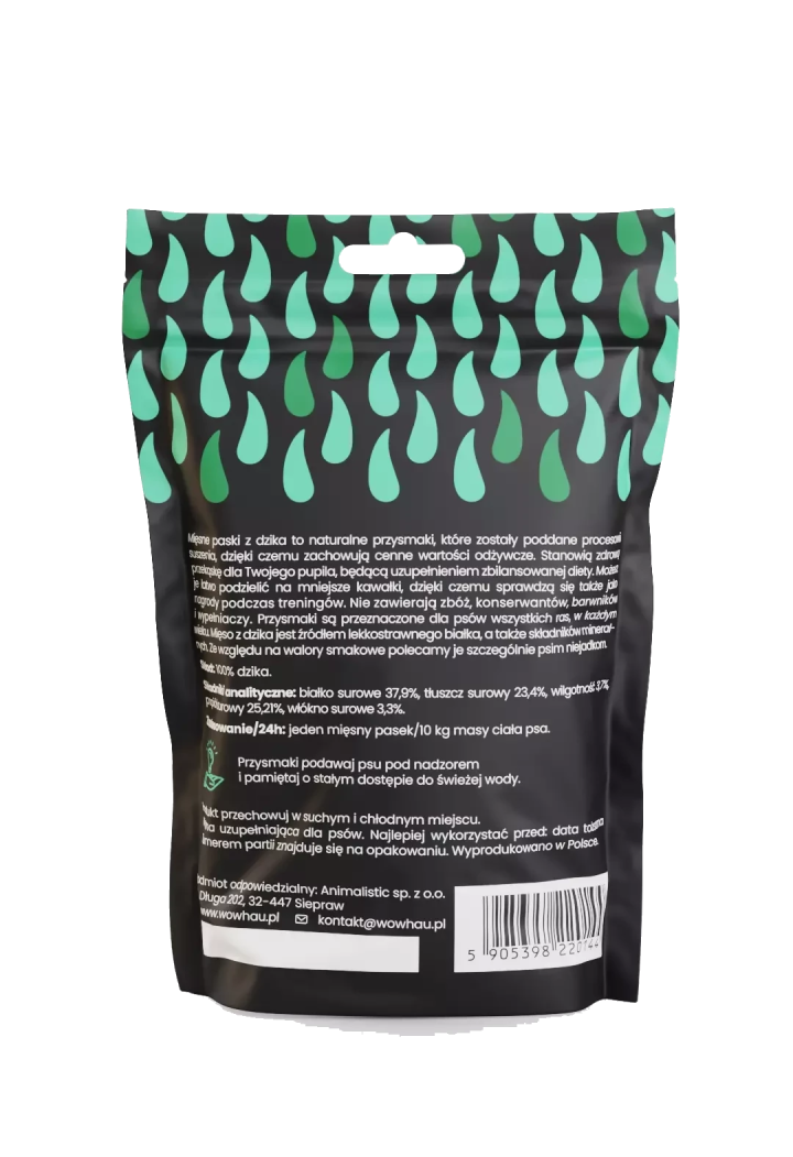 Smaczki dla psa WOW!PETS Paski Dzik 120g