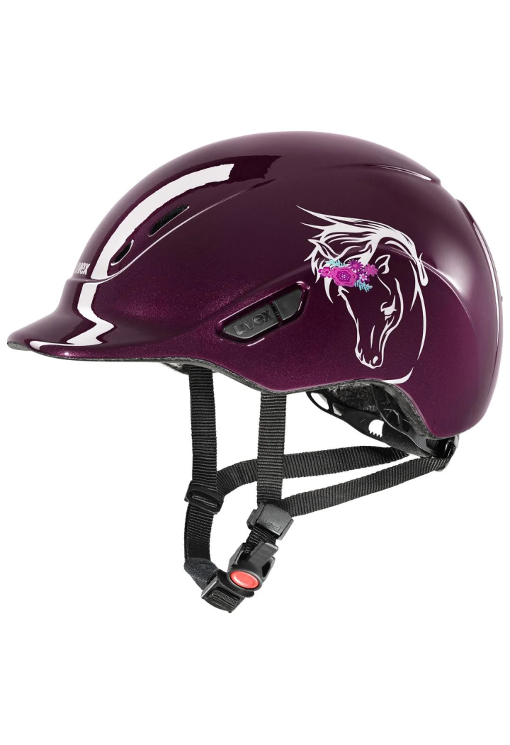 Cască de echitație UVEX Kidoxx floare burgund Shiny XXXS (49-54)