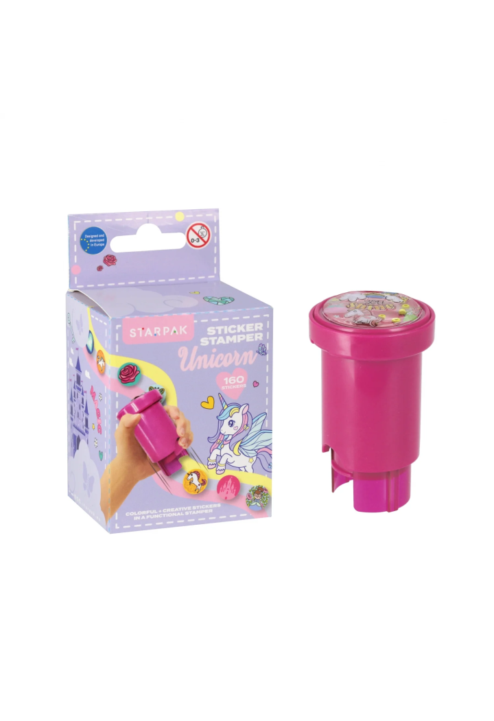 Stempel mit STARPAK Unicorn Aufklebern