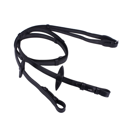 Reins rubberized QHP Anti-slip z/stop