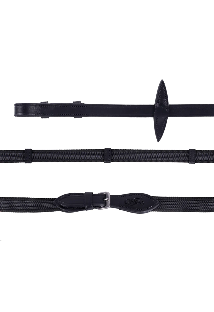 Reins rubberized QHP Anti-slip z/stop