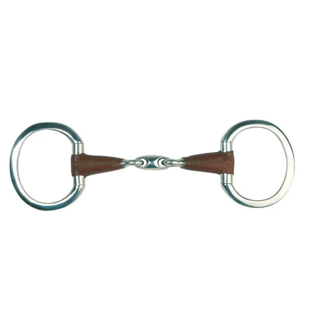 Olivové udidlo METALAB LeatherCovered 2 * lomené