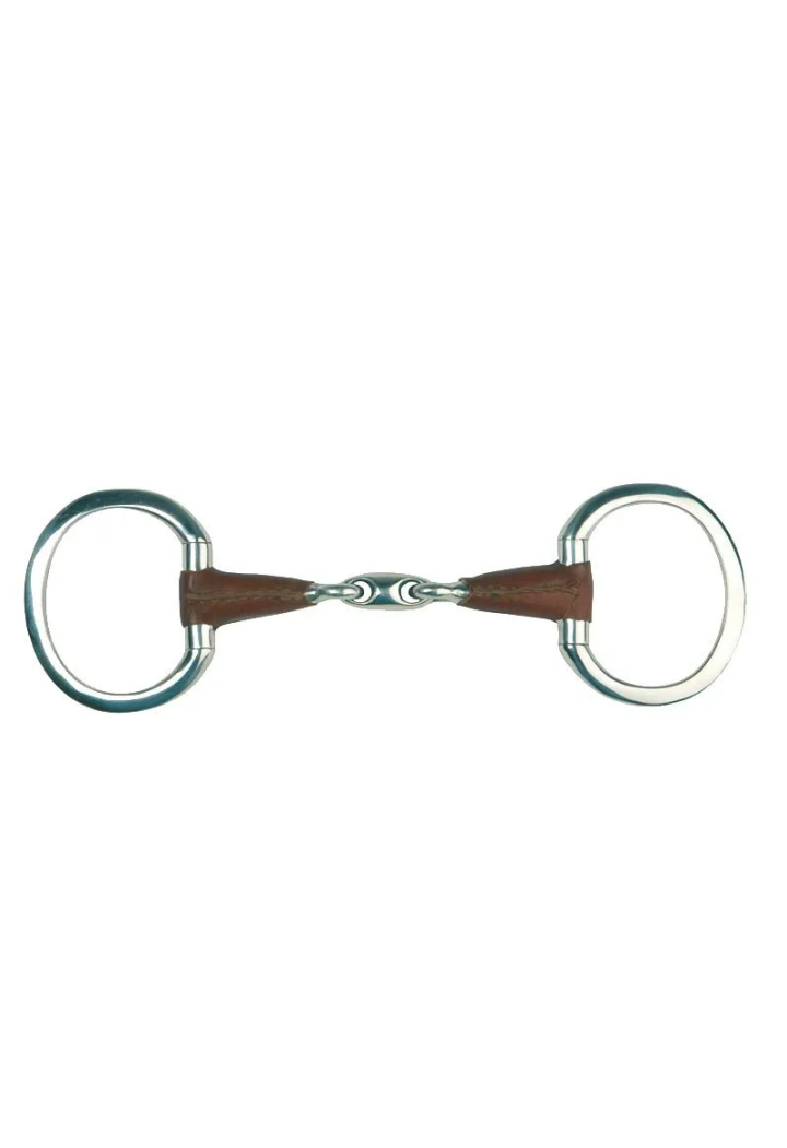 Wędzidło oliwka METALAB LeatherCovered 2*łam