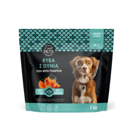Hrană uscată pentru câini WOW!PETS Pește/dovleac PiesML 2kg