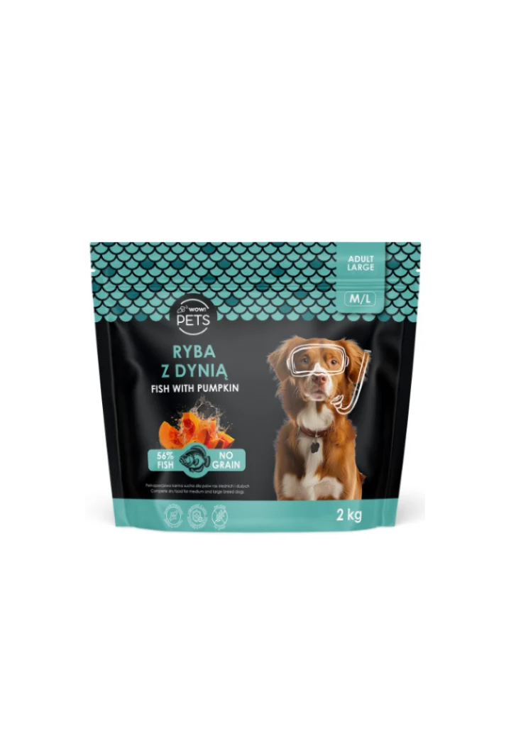 Dry dog food WOW!PETS Fish/pumpkin PiesML 2kg