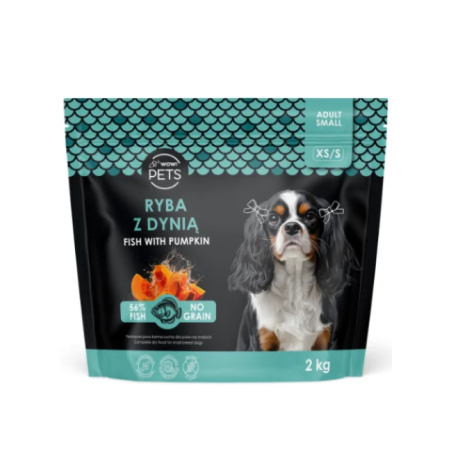 Crocchette per cani WOW!PETS Pesce/zucca PiesXSS 2kg