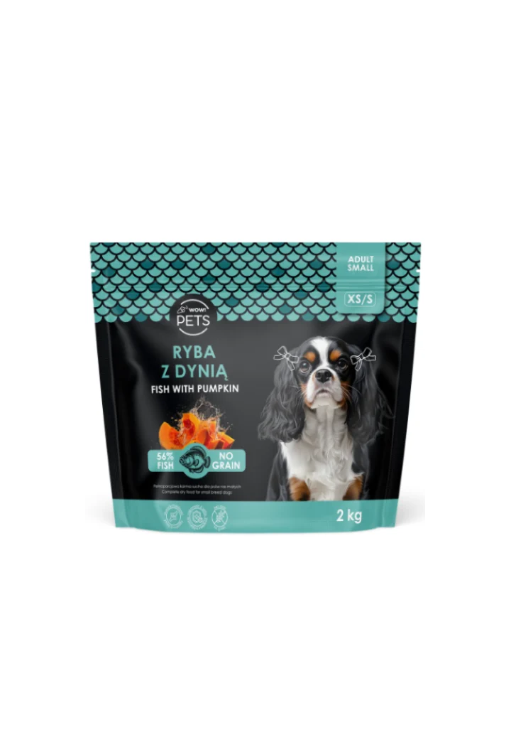 Hrană uscată pentru câini WOW!PETS Pește/dovleac PiesXSS 2kg