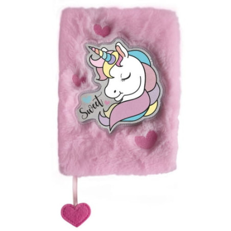 Pamiętnik DERFORM Sweet Unicorn pluszowy A5