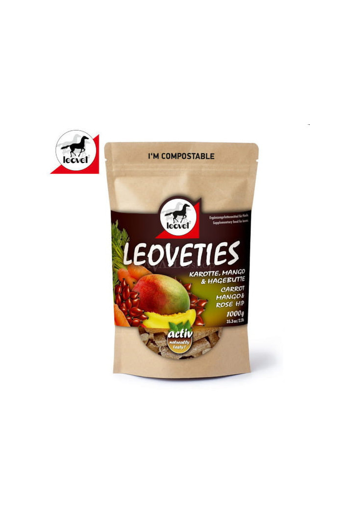 Ein Leckerbissen für Pferde LEOVET 1000g Karotte + Mango + Rose