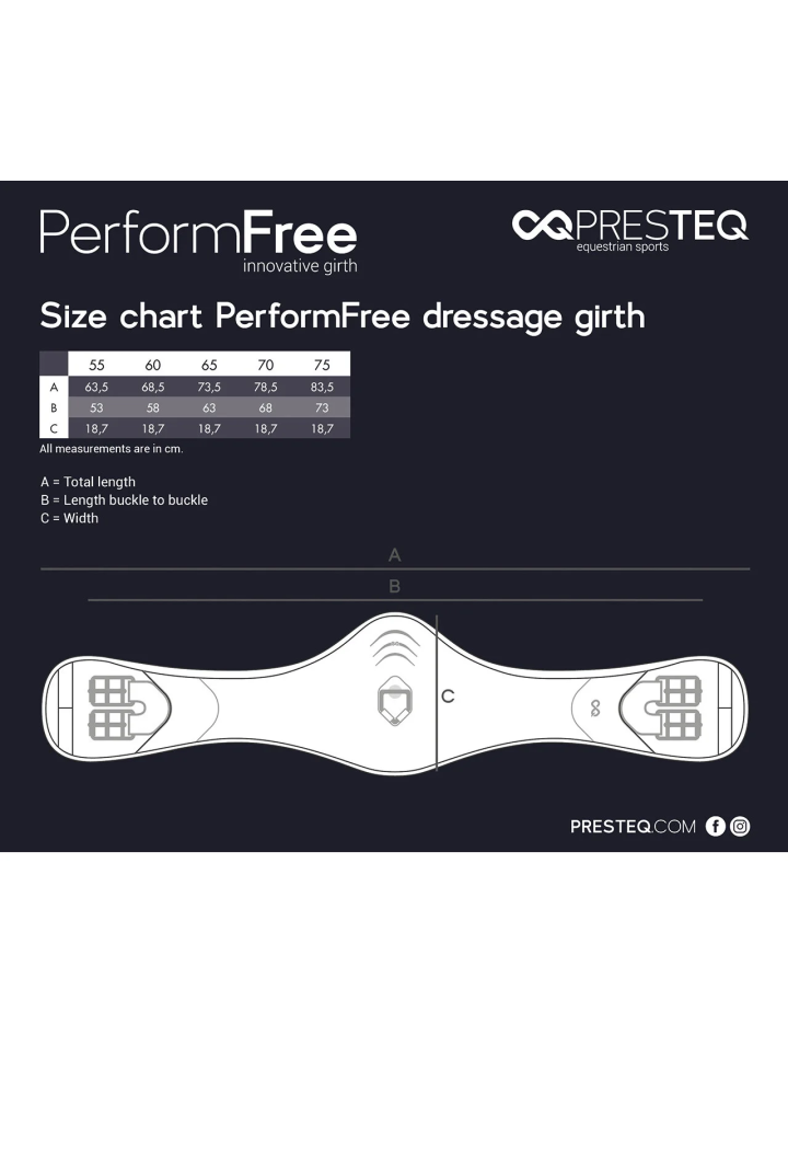 Girth anatomical dressage PresTEQ Perform Free