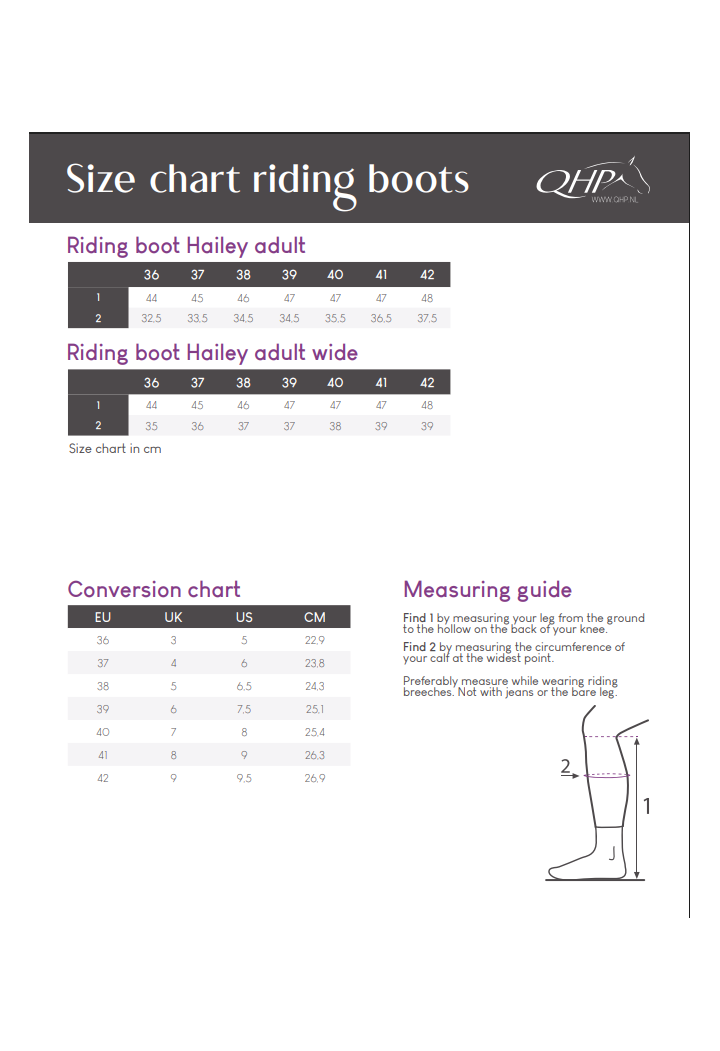Tall riding boots warmed QHP Calgary Adult