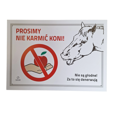 Tabliczka DO STAJNI wzór11 Prosimy nie karmić koni