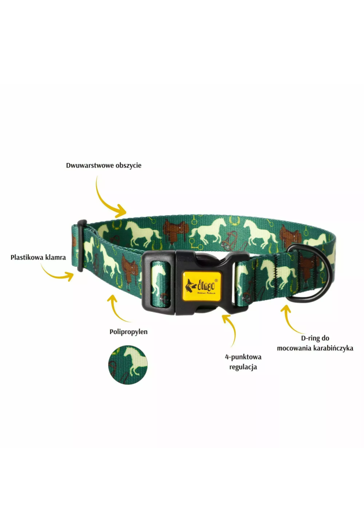 DINGO City Horse verde 23-34cm guler reglabil