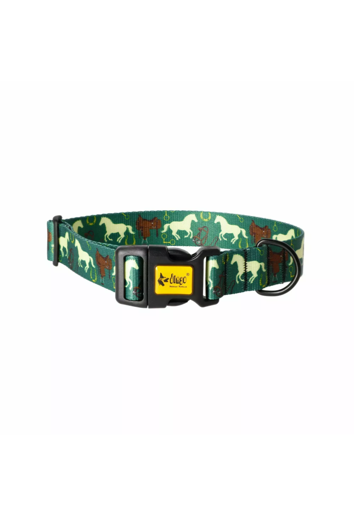 Obroża regulowana DINGO City Horse green 23-34cm