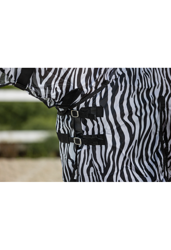 Coperta per cavalli mesh START Zebra con collo + lembo di pancia