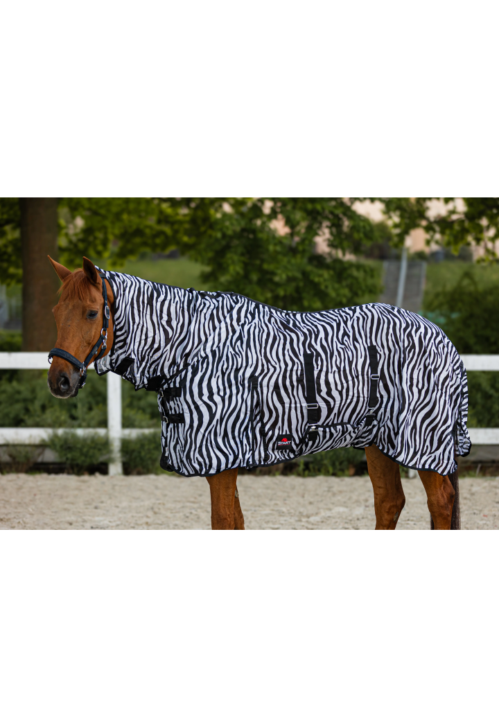 Pătură pentru cai plasă START Zebra cu gât + buric clapa