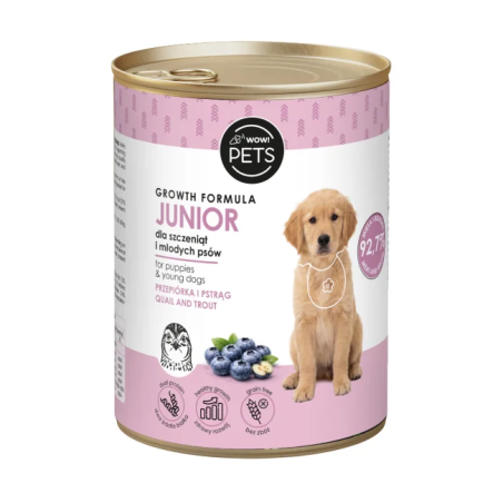 WOW!PETS Karma für Hunde Junior Wachtel & Forelle 400g