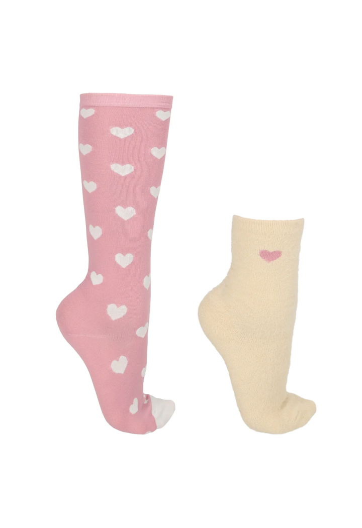 QHP socks Gift Box FluffyHeart 2 pair