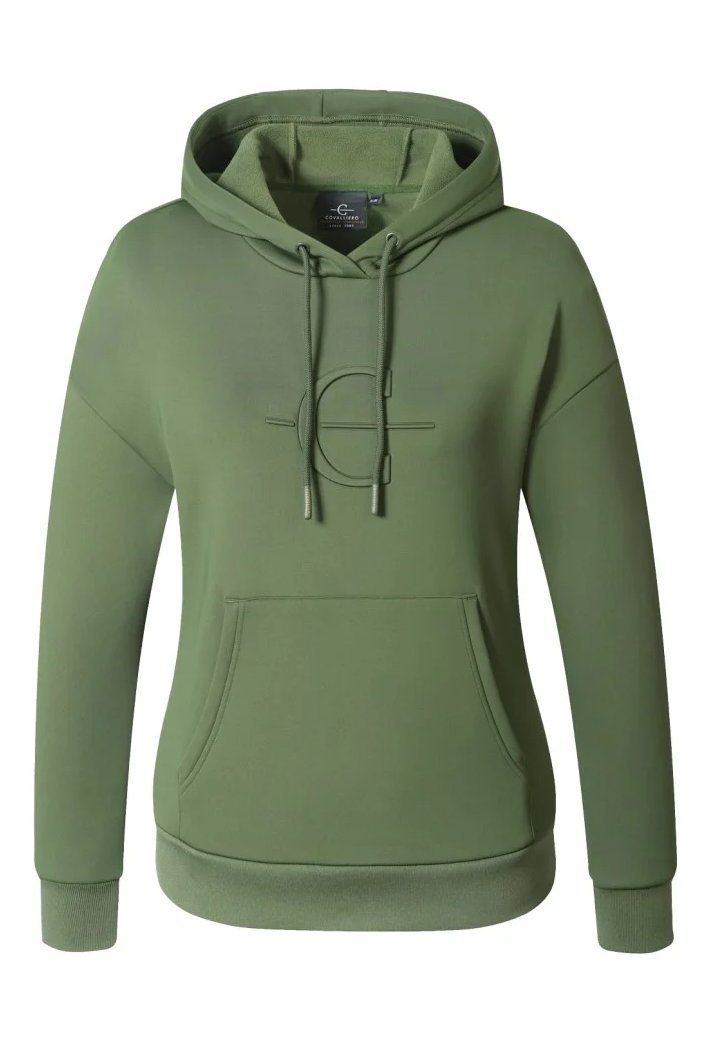 COVALLIERO 26AW women's kangaroo sweatshirt