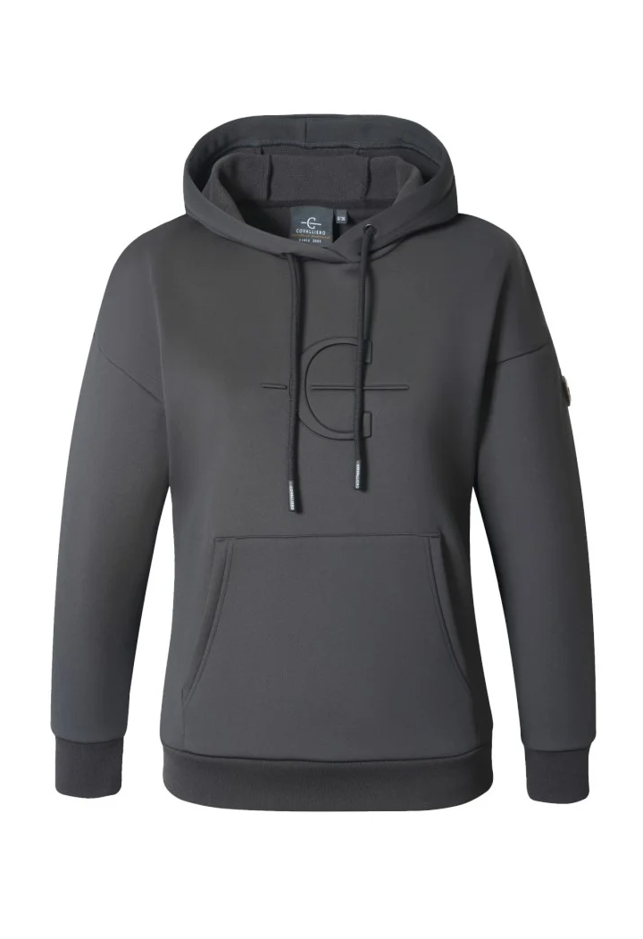 COVALLIERO 26AW women's kangaroo sweatshirt