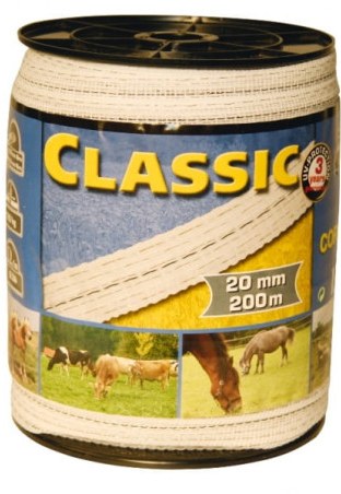 Taśma ogrodzeniowa CORRAL Classic 200m/20mm white