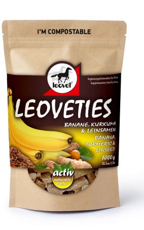 Przysmaki dla koni LEOVET banan, kurkuma i siemię 1 kg