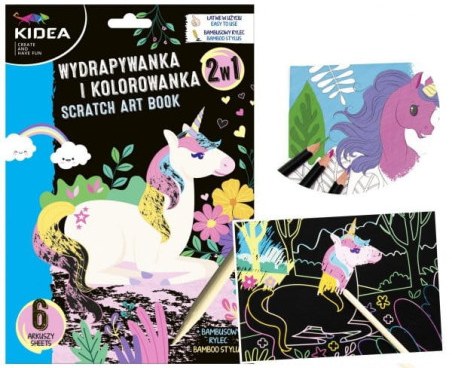 Wydrapywanka KIDEA Unicorn + malowanka